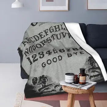Ouija-Manta de lana para cama, edredón laipns de viaje para dormitorio, tablero místico de bruja, sol y luna 1
