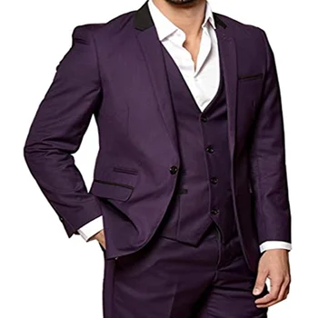 Ir 2021. tīrtoņa krāsu biznesa uzvalks vīrieši 2 gabali tusiņu kāzu tērpi vienu pogu casual slim žakete, bikses, kostīmu homme pirkt \ Tērpi & Bleizeri ~ www.xenydancestudio.lv 11