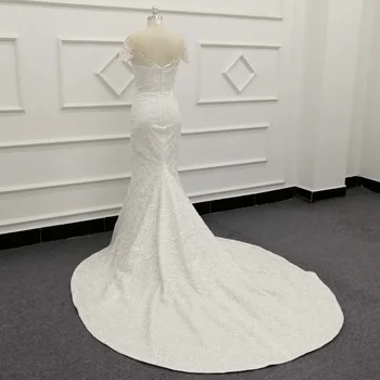 Bezmaksas piegāde jaunu appliques 2016 maxi līgavas vāciņu piedurknēm kristāla vestidos balts garš mežģīņu lētu kāzu kleitu fāzēm līgavas kleita pirkt \ Kāzas & Notikumi ~ www.xenydancestudio.lv 11