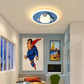 Bērnu istabas gaismas minimālisma moderno zēnu un meiteņu guļamistaba lampu radošā griestu lampa apļveida LED karikatūra telpu apgaismes iekārtas 1