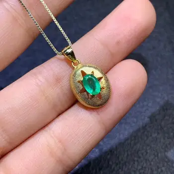 Dabas un nekustamā Emerald, kaklarota, kulons Bezmaksas piegāde emerald 925 sterling sudraba dārgakmens vīriešiem sievietēm