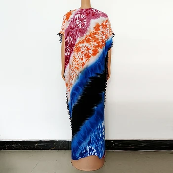 Āfrikas Ilgi, Maxi Kleitas, Sievietēm, Augstas Kvalitātes Aplikācijas Apkakles Modes Abaya Lakatu Vestidos Multicolor Pušķis Bazin Drēbes 1