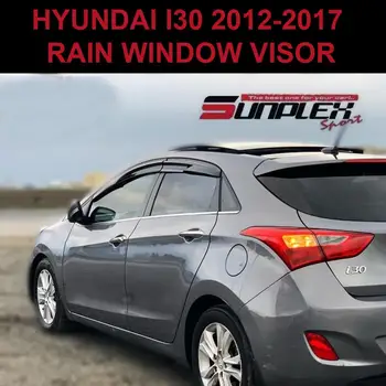 Lietus Logā Sejsegu Vēja Deflektori Par Hyundai i30 Piederumi 2012 2013 2016 2017 Klavieru Melna 4 gab. 2