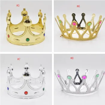 COSPLAY Karaļa Karalienes Kronis Partiju Cepures, Riepu Princis, Princese Vainagi Birthday Party Hat Zelta, 2 Sudraba Krāsas Ar OPP Maisiņu 2