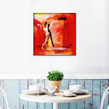 Abstrakts Attēls Glezniecības cienītājiem guļamistabai Romantika Red mūsdienu audekls mākslas Rokām krāsotas Augstas kvalitātes 2