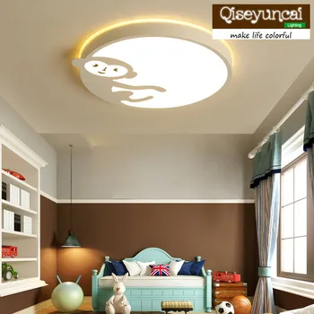 Qiseyuncai Mūsdienu minimālisma bērnu istabā griestu lampas, zēns, meitene studiju guļamistaba acu aizsardzība karikatūra mērkaķis apgaismojums 2