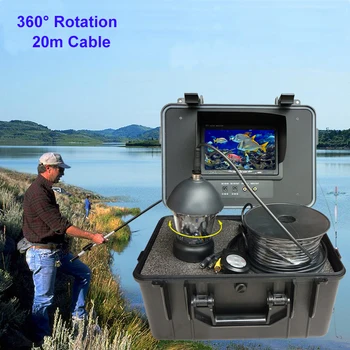 360 Rotācijas PTZ Kameras 20M Zemūdens Zvejai, Video Kamera Ūdensizturīgs Sistēma Ar 7 Collu LCD 2