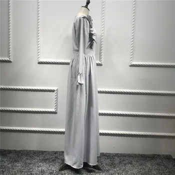 Caftan Marokens Abayas Musulmaņu Kleita Dubaija Turcijas Sieviešu Mežģīņu Plus lieluma Svītras Ramadāna Islāma Apģērba baju musulmaņu wanita 2