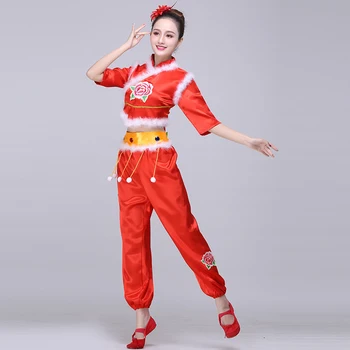 Ķīnas tautas deju tērpu apģērbu hanfu seno ventilators deju tradicionālo Ķīniešu deju tērpus Skatuves, deju apģērbi DD1968 2