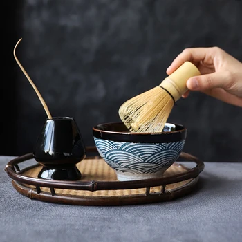 Keramikas matcha nosaka dabas bambusa matcha noslaucīt ceremic matcha bļodā sajauciet turētājs japāņu tējas komplekti 2