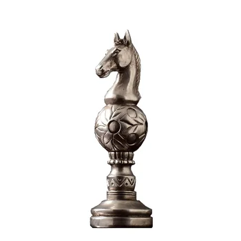 Šaha Zirgu Statuja Sveķu Draughtsman Skulptūru Galda Dekorēšana Gabals Mūsdienu Stila Mājas Dekoru Mākslas Ornaments 2