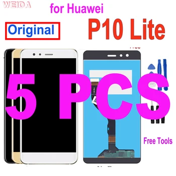 5 Gabali Sākotnējā LCD Huawei P10 lite LCD Displejs, Touch Screen Digitizer komplekts P10 Lite BIJA-LX1 BIJA-LX2 BIJA-LX1A 2