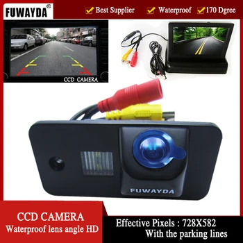 FUWAYDA Colo CCD Automašīnu Atpakaļskata Kameru, AUDI A3 S3 A4 S4, A6 A6L S6 A8 S8 RS4 RS6 Q7 ar foldable4.3 Collu LCD TFT Monitoru 2