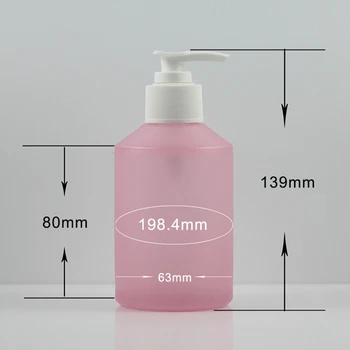 Luksus klases kvalitāti, rozā ķermeņa stikla losjons sūknis pudele 200ml, apaļas 200ml krējums sūknis pudeli pārdošanai 2