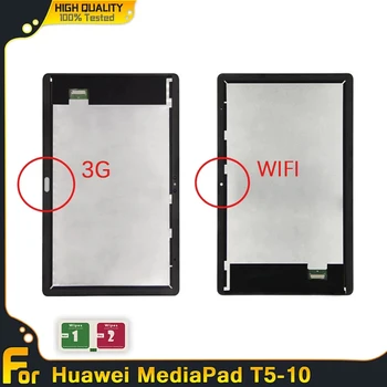 Tela touch displejs lcd para huawei mediapad t5 10 tamanhos embutidos, wi-fi, com painel touch, digitalizador e montagem 2