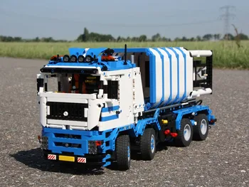 JAUNO Tehnoloģiju, Celtniecības Bloku Km-12901silo Truck Gear Kravas Izkraušanas Kravas automašīnu Maza Daļiņa Montāža Rotaļlieta Puika Dāvanu 2
