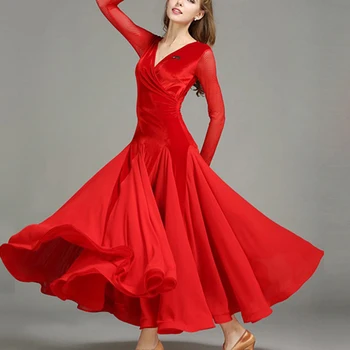 Sieviešu mūsdienu deju tērpi izpildes valsts standarta lielās šūpoles valsi deju kleitu balles deju konkurss kleita 2