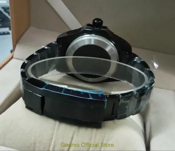 43mm blue&black dial, Black keramikas Bezel Automātiskā Self-Vēja kustību Vīriešiem Skatīties gaismas Mehāniskās pulksteņi pvd gadījumā gr209 2