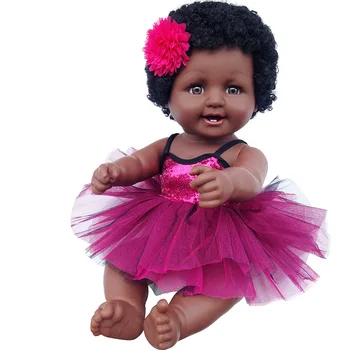 Bērnu Kustamo Kopīgā Āfrikas Amerikāņu Lelle, Rotaļlieta, Meitene Melnā Lelle Labākā Dāvana Rotaļlietas Ziemassvētku Dāvanu Playmate Boneca bebes atdzimis 50cm 2