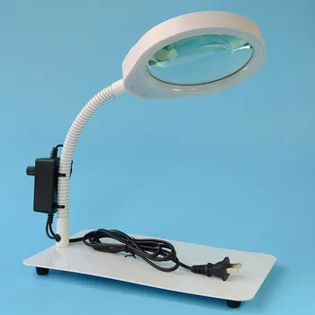 Salokāma Darbvirsmas Lupa Palielināmo Lupa ar 5X Objektīva Lampas Galda tipa MUMS Plug Lupa ar LED Gaismas 2