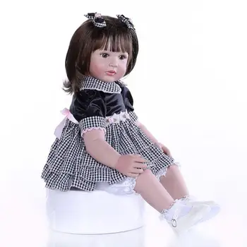 NPK gari mati simulācijas lelle bebe atdzimis cute meitene toddler dabīgas rotaļlietas bērniem dzimšanas dienas svētku dāvanu boneca atdzimis 60cm 2