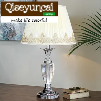 Qiseyuncai Eiropas stila kāzu mājīgu guļamistabu K9 kristāla galda lampas modernās vienkāršība un luksusa augstas klases modes apgaismojums 2