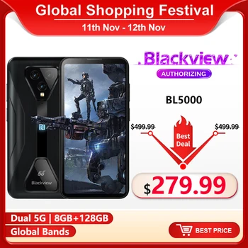 Blackview BL5000 Dual 5G IP68 Ūdensnecaurlaidīga Spēle Izturīgs Viedtālrunis, 8GB+128GB Pasaules Datumi 5G Mobilā Tālruņa NFC 30W Ātrās Uzlādes 2