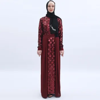 Luksusa Musulmaņu Izšuvumi Abaya Elegantu Maxi Kleitu Kimono Jaka Ilgi Drēbes, Kleitas Jubah Tuvajos Austrumos Eid Ramadāna Islāma Vestidos 2