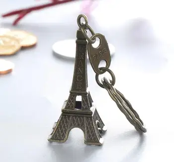 Modes Klasisks franču Francija Suvenīru Parīzes Eifeļa Tornis 3D Modeli Keychain Retro Mini Metāla Parīzes Keyring Key Chain Gredzenu SL6071 2