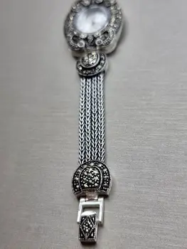 Serebro hasavyurt pulksteņi, sieviešu rokas pulkstenis, kas izgatavots no 925 sudraba ar roku marcasites 2