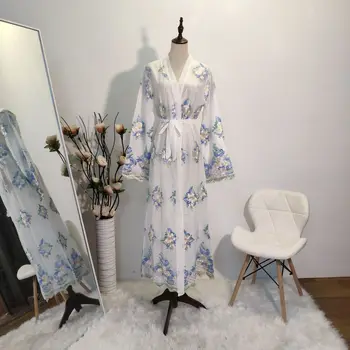 Izšuvumi Dubaija Abaya Atvērt Maxi Kleita, Jaciņa Kaftan Sievietēm Musulmaņu Mežģīnes Kimono Islāma Arābu Jilbab Ilgi Drēbes Puse Kokteilis Jaunas 2