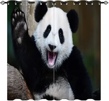 Meitenes, Guļamistaba Tumšie Aizkari Ķīnas Panda Ilgviļņu Sveiki Divvietīga Guļamistaba Elegants Istabas Aizkari Var Būt Īss Aizkari 2
