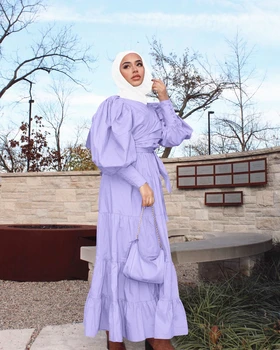 Abaya Dubaija Turcija Musulmaņu Modes Kleita Islāmu Apģērbu Kleitas Abayas Sieviešu Drēbes De Saviesīgs Vakars Vetement Femme Musulman De Režīmā 2
