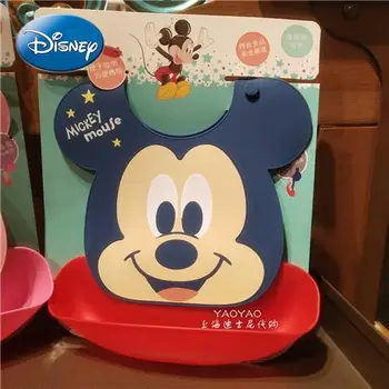 Disney Bērnu Bērnu kombinezoni ar Krūšdaļu Mickey Mouse Minnie Aisha Karikatūra Zīdaiņu Noņemamu Silikona Rīsu Kabatas 2