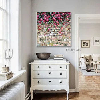 Hot art Roku darbs mūsdienu abstraktu ziedu eļļas Glezna uz audekla Sienas māksla ainavas attēlu, viesistaba, mājas Dekoru bez rāmīša 2