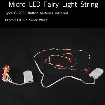 100pcs/daudz 9colours Balta, Silta Balta, RGB Mikro Mini LED Akumulatora String Gaismas Kāzu Gadījumā Puses Brīvdienas Ziemassvētki Apdare 2