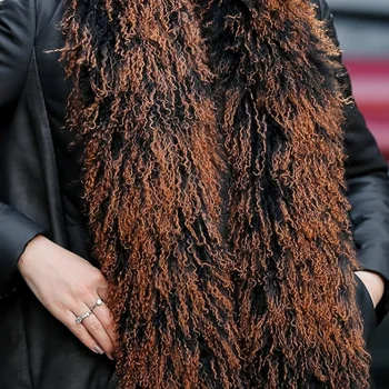 Īsta āda uz leju, garās sieviešu jakas izlaidusi jaunas ziemas aitādas mētelis noņemamu kažokādas apkakli augstas kvalitātes streetwear 2