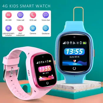 Kids Smart Skatīties 4g Gps HD Touch Screen Tālrunis Skatīties Android Par IOS IP67 Waterproof Kids Smart Skatīties 2