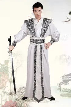 Hanfu Vīriešu Skatuves Tērpu Paukotājs Tang Kostīmu Zinātnieks Drēbes Sievietēm, Vīriešiem, Tradicionālā Ķīniešu Drēbes Darbības Kostīmi 2