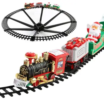 Ziemassvētku Rotaļlieta Vilciena Komplekts Ar Gaismas Un Skaņas Elektrisko Vilcienu Rotaļlietas Santa Express Piegādi Ziemassvētku Vilciena Rotaļlieta Dāvana Bērniem Smieklīgi 2