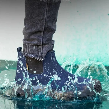 Vīriešu āra būvniecības aizsargapavi neslīdoša ūdensnecaurlaidīga kājām lightweightindestructiblewear-resistantsafetyshoes 2