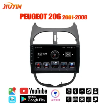 JIUYIN Ai Balss Android 10 Auto Radio Peugeot 206 2001-2008 2 din Autoradio dvd Multimediju Atskaņotājs, GPS Navi 2G+32G Stereo 2