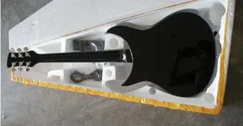 Ķīnas ģitāra rūpnieciski pielāgotu jauno Ricken 325 black Elektriskā Ģitāra, 34 collas ar Bigsby Vibrato 8YUE 2