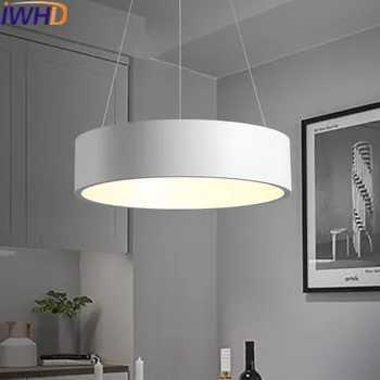 IWHD Dzelzs Kārtas Apturēšana Gaismeklis Moden Piekariņu Gaismas LED Karājas Lampas Virtuve, Restorāns Home gaismas Ķermeņi, 2