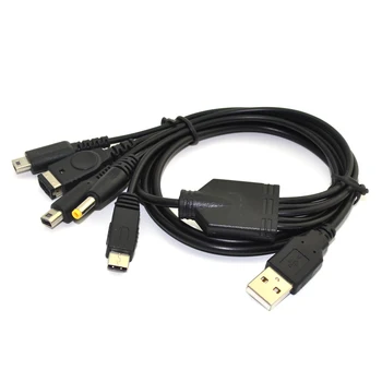 100 GAB. Augstas kvalitātes 5in1 USB spēli jauda Lādētājs Uzlādes Vada Kabeļi Auklas PSP/Wii U GamePad/GBA SP/NDSL/3DS 2