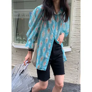 Jaunu Yuyi ir 2021. ins korejas anti rieva brīvs modelis jaciņa šifona kreklu sieviešu plānas sauļošanās krekls sieviešu vasaras 2