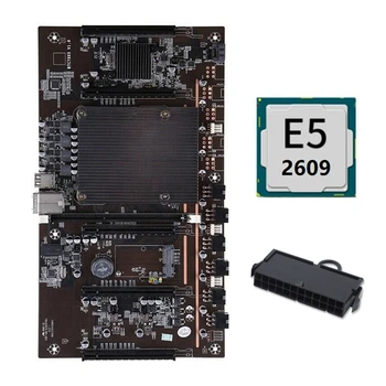 BTCX79 Miner Mātesplati ar E5 2609 CPU+24Pins Savienotājs LGA 2011 DDR3 Atbalstu 3060 3070 3080 GPU, lai BTC Miner Ieguves 2