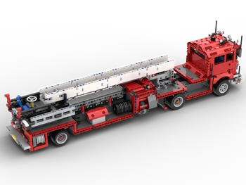 Ir 2021. KM inženierijas celtniecības bloku fire truck gaisa kāpnes automašīnu pārnesumu motora montāžas zēna rotaļlieta dzimšanas dienas dāvanu modelis DIY 2