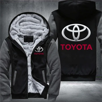 Ziemas Toyota Automašīnu Classic Logo Sabiezēt Vilnas Jakas Vīriešu Hoodies Rāvējslēdzēju sporta Krekli Harajuku Vīriešu Koledžas Sporta Gadījuma Mēteļi 2