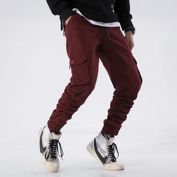 Pop Pavasara Hip-hop Bikses Vīriešu Modes Gadījuma Treniņbikses Bikses Vīriešu Streetwear kabatas dizaina Harēma bikses piliens kuģniecības ABZ111 2